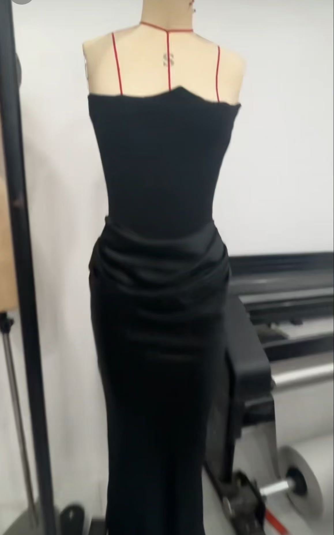Sole Shoulder Pleated Bodysuit Dress