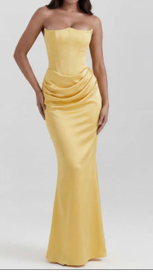 Sole Shoulder Pleated Bodysuit Dress