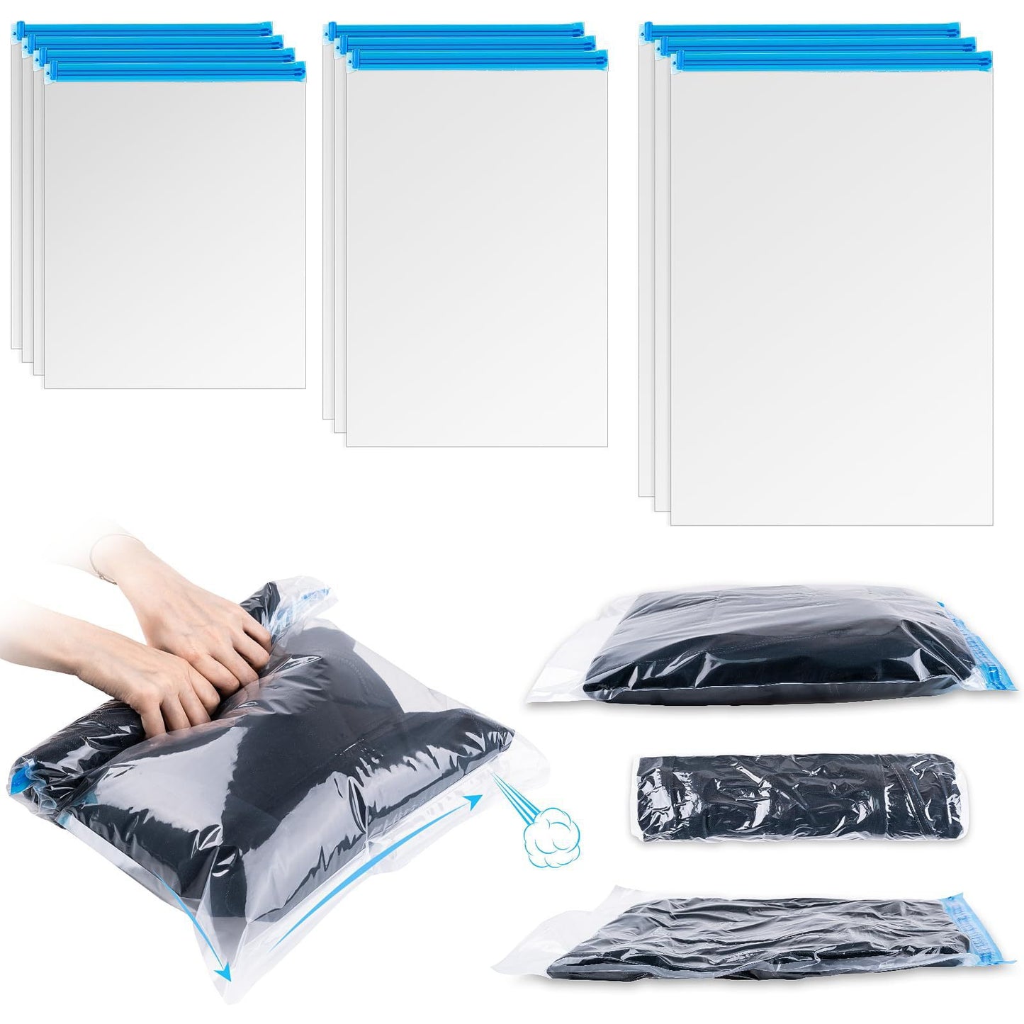 Thickened Blue Edge Vacuum Compression Storage and Travel Bags